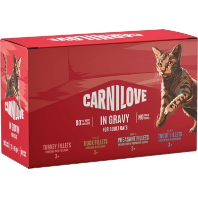 CARNILOVE Cat POUCH GRAVY MULTIPACK 12x 85 g – Sleviste.cz