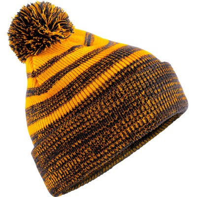 Beechfield Čepice s bambulí Team Stripe B 476 pletená gold/black Zlatá/černá – Hledejceny.cz