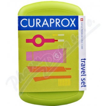 Curaprox Travel set zelený 2 ks zubních kartáčků + zubní pasta 10 ml dárková sada