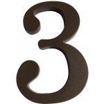 Číslo "3", 180 mm, plastová hnědá – Hledejceny.cz