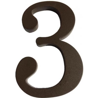 Číslo "3", 180 mm, plastová hnědá – Hledejceny.cz