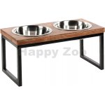 Karlie-Flamingo dvojMiska Tommy z mangového dřeva 60 x 28 x 28,5 cm 2,7 l – Zboží Dáma