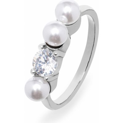 Troli ocelový prsten se zirkonem a perlami VEDR0341S – Zboží Mobilmania