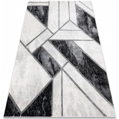 Dywany Luszczow Emerald Exclusive 81953 mramor geometrický černý / stříbrný – Zboží Mobilmania