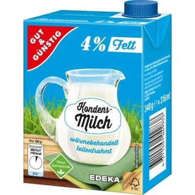 G&G Kondenzované mléko 4%, 340 g