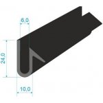 00535031 Pryžový profil tvaru "U", 24x10/6mm, 70°Sh, EPDM, -40°C/+100°C, černý – Zboží Mobilmania