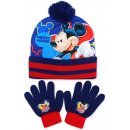 Setino chlapecká zimní čepice / prstové rukavice Mickey Mouse Disney Modrá