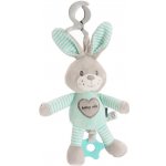 Baby Mix edukační hrající plyšová hračka s klipem králík mátový – Zboží Mobilmania