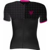 Cyklistický dres Force POINTS krátký rukáv černo-růžový dámský