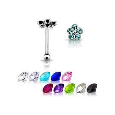 Šperky4U stříbrný piercing do nosu kytička N01007-C – Zboží Dáma