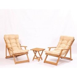 Hanah Home Garden Table & Chairs Set (3 Pieces) MY007 Brown Cream
