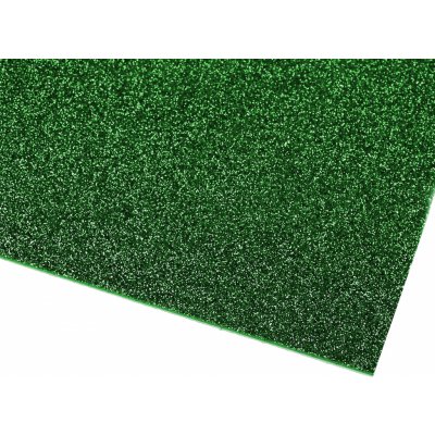 Samolepicí pěnová guma Moosgummi s glitry 20x30 cm - 2 ks Barva: Zelená