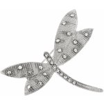 Biju brož vážka s broušenými kamínky čirá 9001674-2 – Zboží Dáma