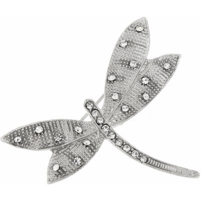 Biju brož vážka s broušenými kamínky čirá 9001674-2 – Zboží Dáma