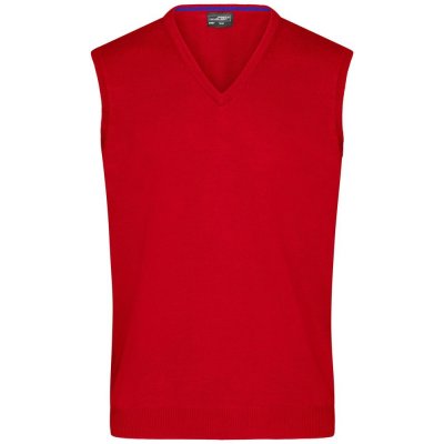 James & Nicholson pánský svetr bez rukávů JN657 červená