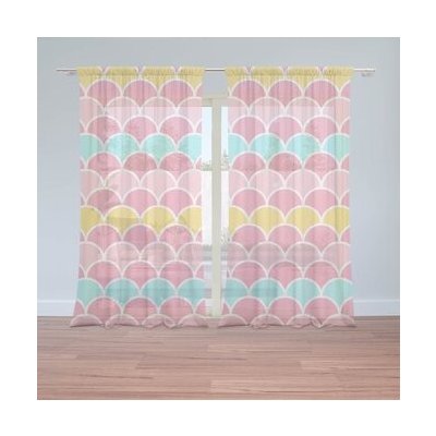 Sablio Záclony Barevné šupiny: 2ks 150x250cm – Hledejceny.cz