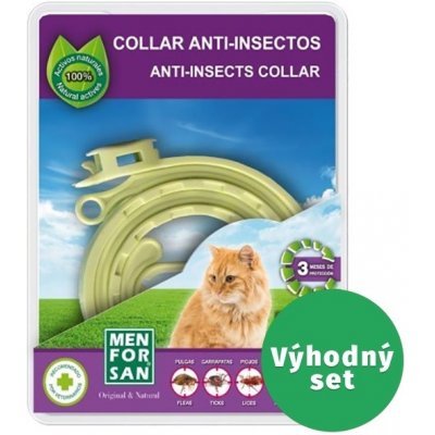 Menforsan Přírodní obojek pro kočky odpuzující klíšťata a blechy 30 cm 2 ks – Hledejceny.cz