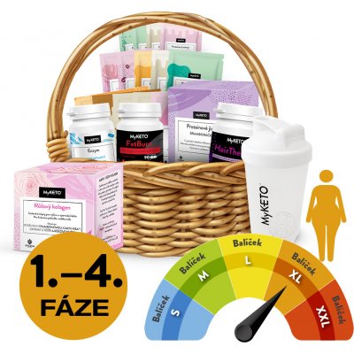 MyKETO Kompletní dietní plán XL 84 dní 1. - 4. fáze při BMI 35-40 11880g – Zboží Mobilmania