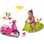 Smoby set Scooter Pink s gumovými koly a houpačka na zem Kocour se zmrzlinou 721002-15 – Sleviste.cz