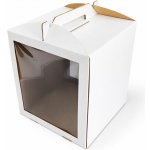 Cake star dortová krabice CINDY pevná bílá dvě okna 30x30x35cm – Zboží Dáma