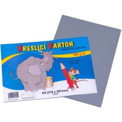 Karton barevný kreslicí A4 210 x 297 mm 50 listů/180g šedý – Zboží Dáma