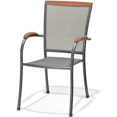 Sunfun Lara Stohovatelné křeslo, 70 × 56 × 94 cm, kov, dřevo, grafit 9015 – Hledejceny.cz