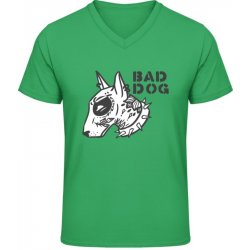 Soft-Style V Triko Gildan - Design Bad-Dog - Irish Green
