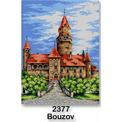 VTC Vyšívací předloha 70243 2377 hrad Bouzov zeleno-modrá 30x40cm – Zboží Dáma