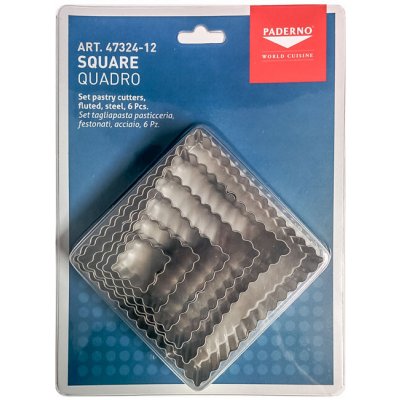 Paderno Vykrajovátka sada 6ks (čtverec vroubkovaný) tvar: 2-8,5cm, v.3cm – Hledejceny.cz
