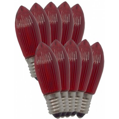 ElektroSkalka LED žárovky 14V až 55V/0,3W E-10 Filament 10ks svíčky červené (1ks) – Hledejceny.cz