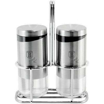 BerlingerHaus Solnička a pepřenka sklo bezbarvé se stojánkem 3 ks – Sleviste.cz