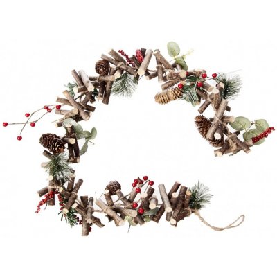 Girlanda šišky pvc 100cm natural bílá – Sleviste.cz