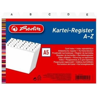 Herlitz Registr A5 do kartotéky A-Z, bílý – Hledejceny.cz
