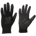 Rukavice pracovní z polyesteru polomáčené v polyuretanu GLOVE PE-PU 9, černé, velikost 9" – Hledejceny.cz