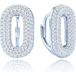 Minet JMAS0290SE00 luxusní stříbrné náušnice s bílými zirkony – Zboží Dáma