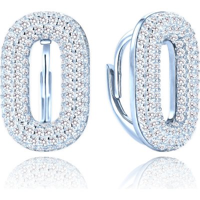 Minet JMAS0290SE00 luxusní stříbrné náušnice s bílými zirkony – Zboží Dáma