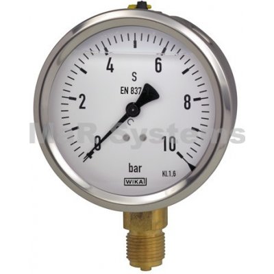 WIKA Ursula Wiegand manometr 213.53.063 0/1,6bar, G1/4B spodní přip. + glycerinové tlumení – Zbozi.Blesk.cz