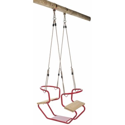 SwingKing dvoumístná houpačka typu gondola pro kulatinu červená 92 x 44 x 53 cm