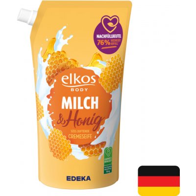 Elkos Body tekuté mýdlo náplň mléko & med 1000 ml – Sleviste.cz