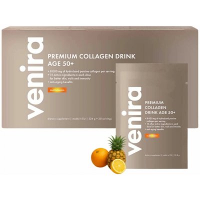 Venira Premium kolagenový drink pro vlasy, nehty a pleť, age 50+, multivitamin, 30 sáčků, 324 g – Hledejceny.cz