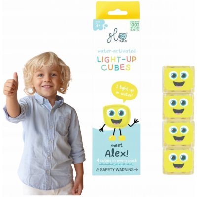 Glo Pals svítící senzorické kostky do vody žluté ALex 4 ks – Hledejceny.cz