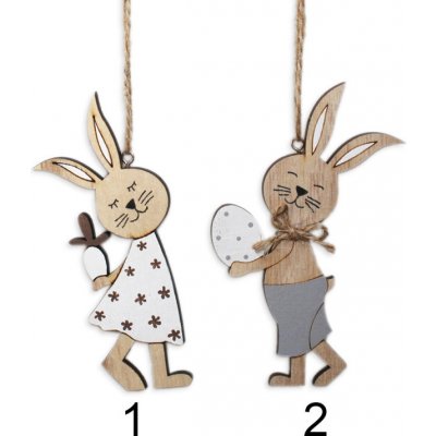 Zajíček závěs dřevo 12 cm holka – Hledejceny.cz