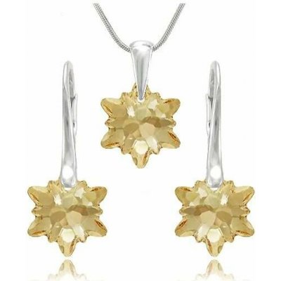 Swarovski Elements Edelweiss Snowflake krystal Stříbrná sada 34221.1 – Zboží Dáma