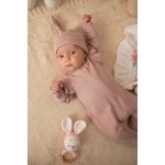 Měkký bavlněný pyžamový overal na zip růžový s volánky prolamovaný – Zboží Dáma