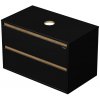 Koupelnový nábytek Emmy Design EMMY 60 cm černá/dub se dvěma zásuvkami, pro umyvadla na desku (A3686/H3730 ST 10)