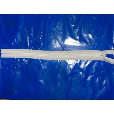 skryty zip N. 25 cm- bily – Zboží Mobilmania