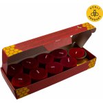 Kerzenfarm Sada čajových svíček ze včelího vosku (9 ks + stojánek) - bezobalové, červené - ruční výroba | Zboží Auto