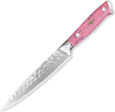 Dellinger Nůž univerzální Utility 150 mm Pink Stone Tsuchime Damascus