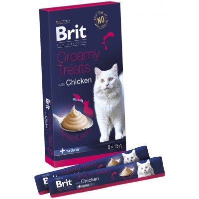 Brit Premium by Nature Cat Creamy Treats with Chicken 6 x 15 g – Zboží Mobilmania