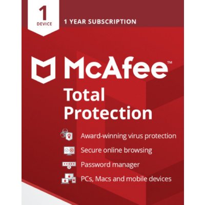 MCAFEE TOTAL PROTECTION 1 lic. 1 ROK (MTPEBF1RAA) – Hledejceny.cz